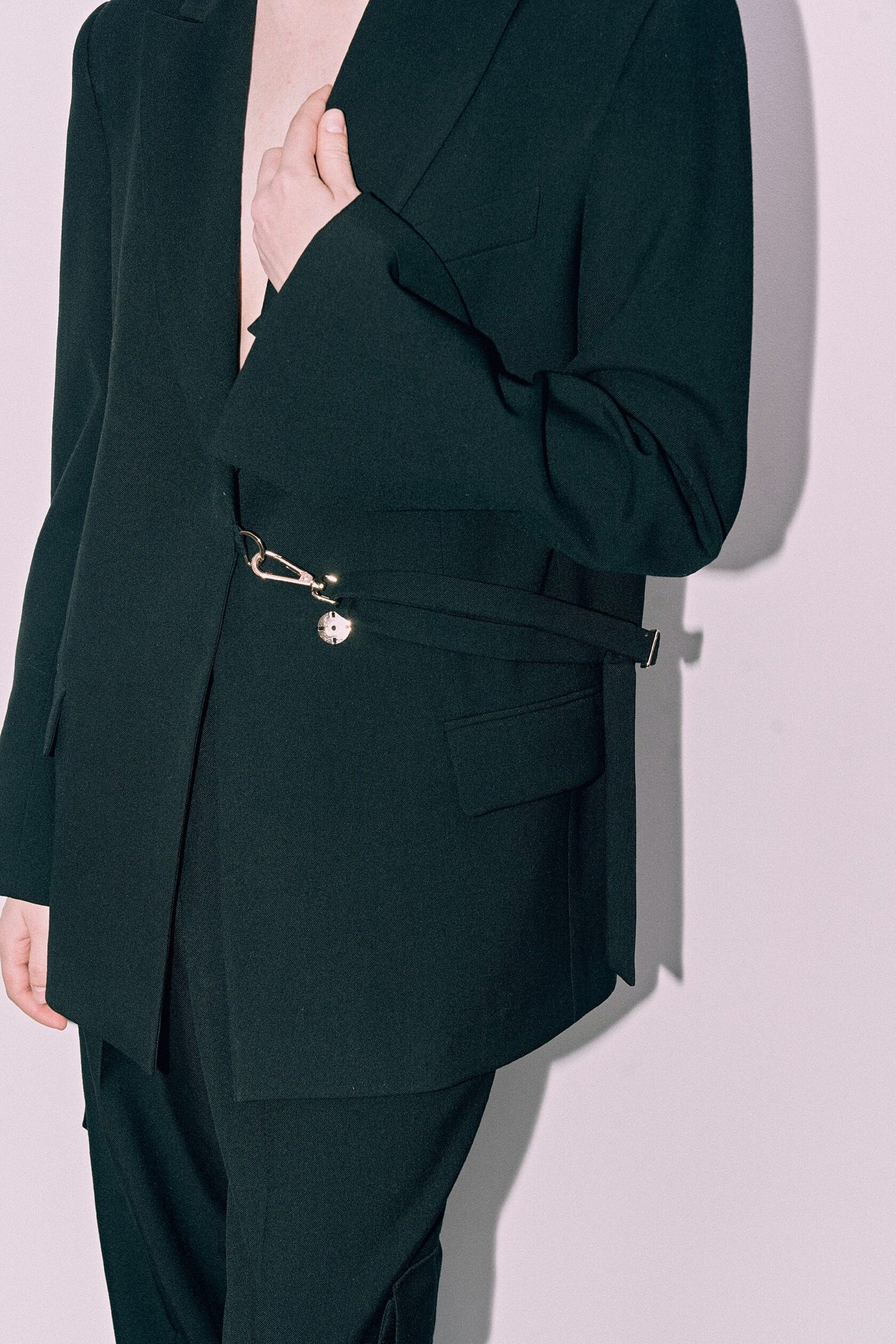 Black tailored blazer with carbines