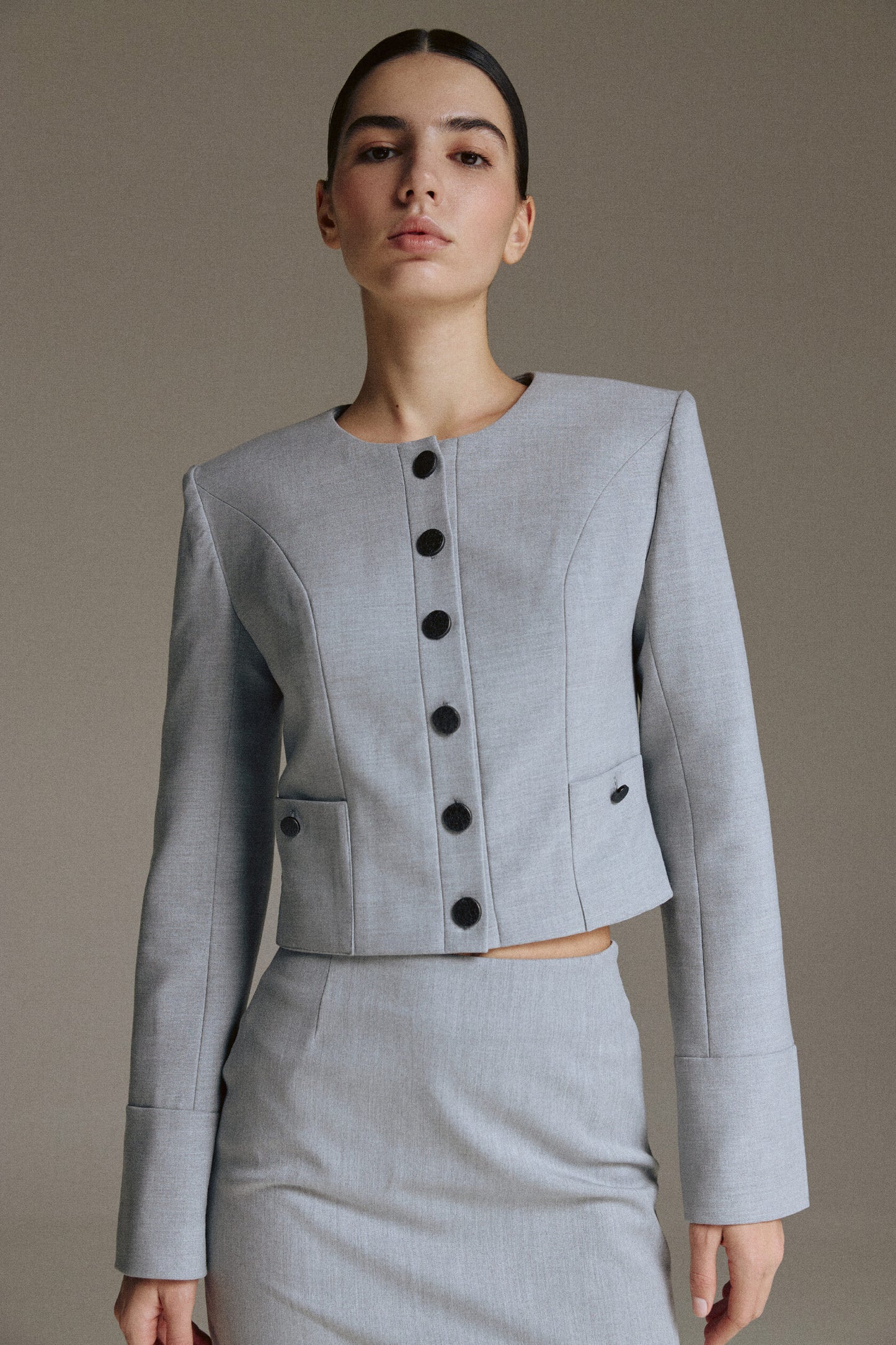 Ultimate Grey Crop Blazer