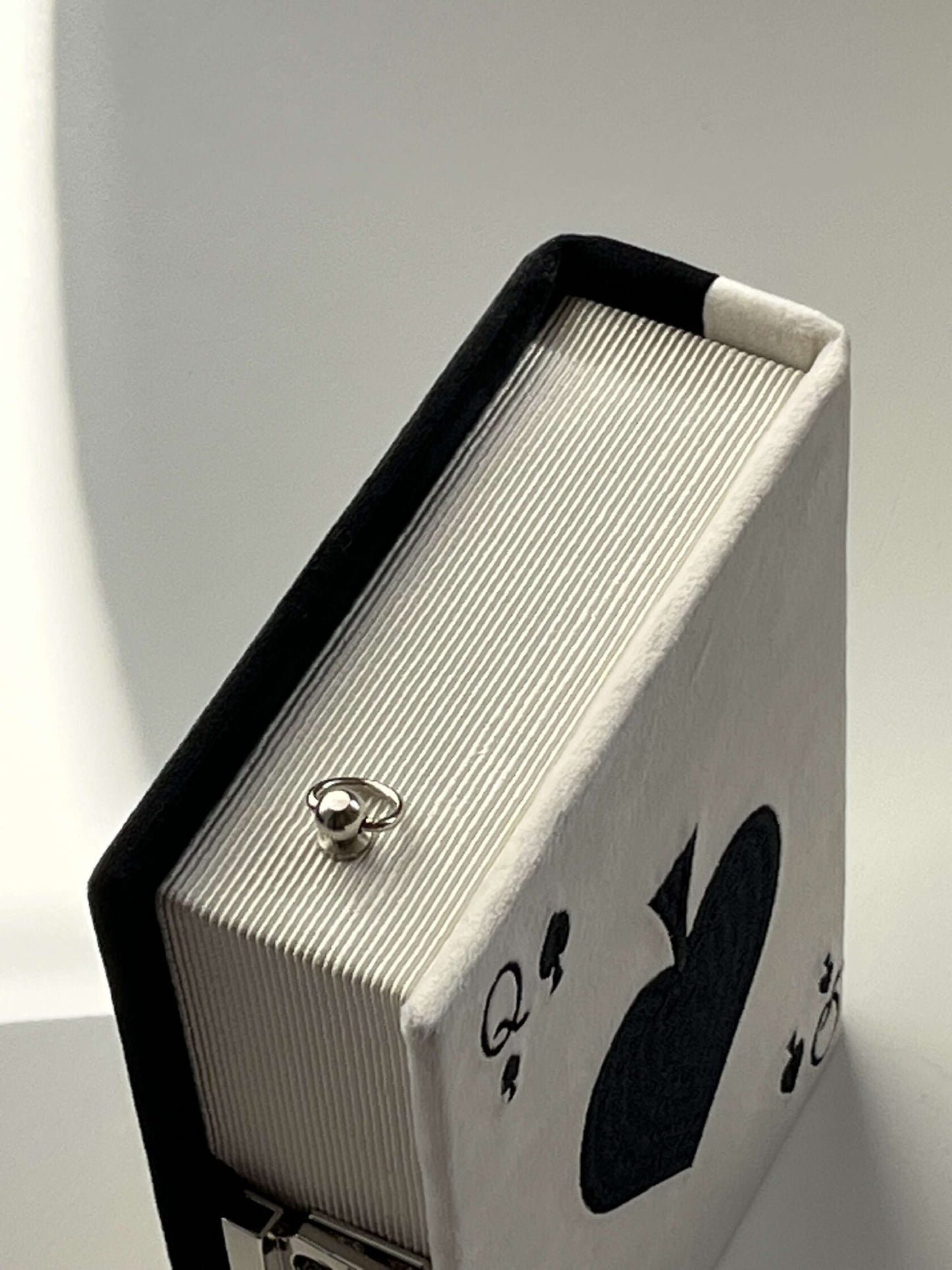 Embroidered clutch Queen of spades