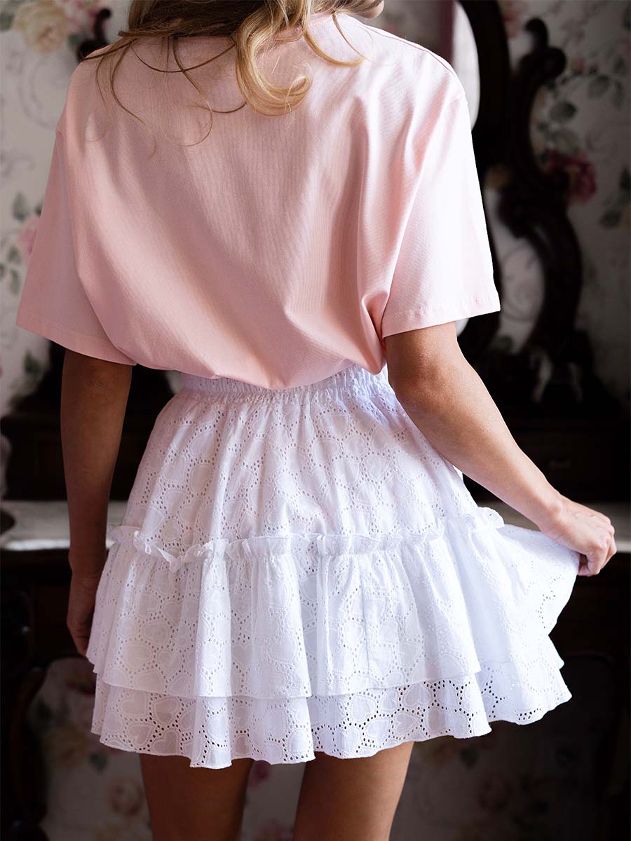 Pink oversize t-shirt with L'amour print