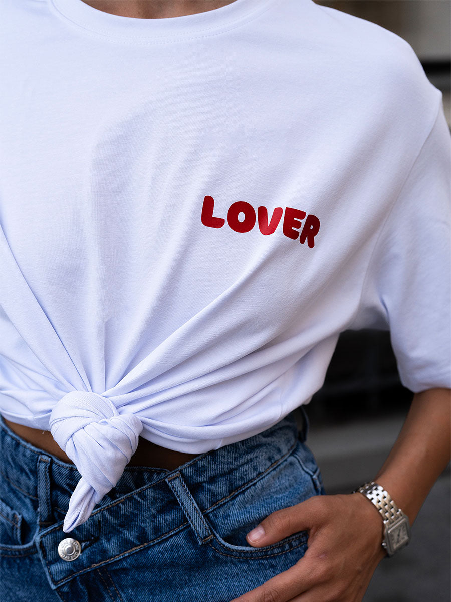 White t-shirt with lover print