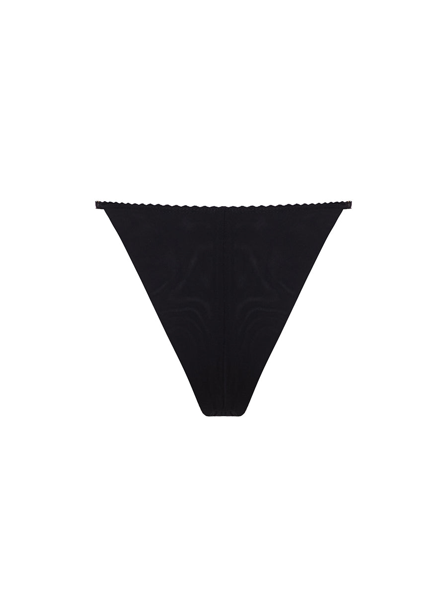 Black mesh panties with adjusters