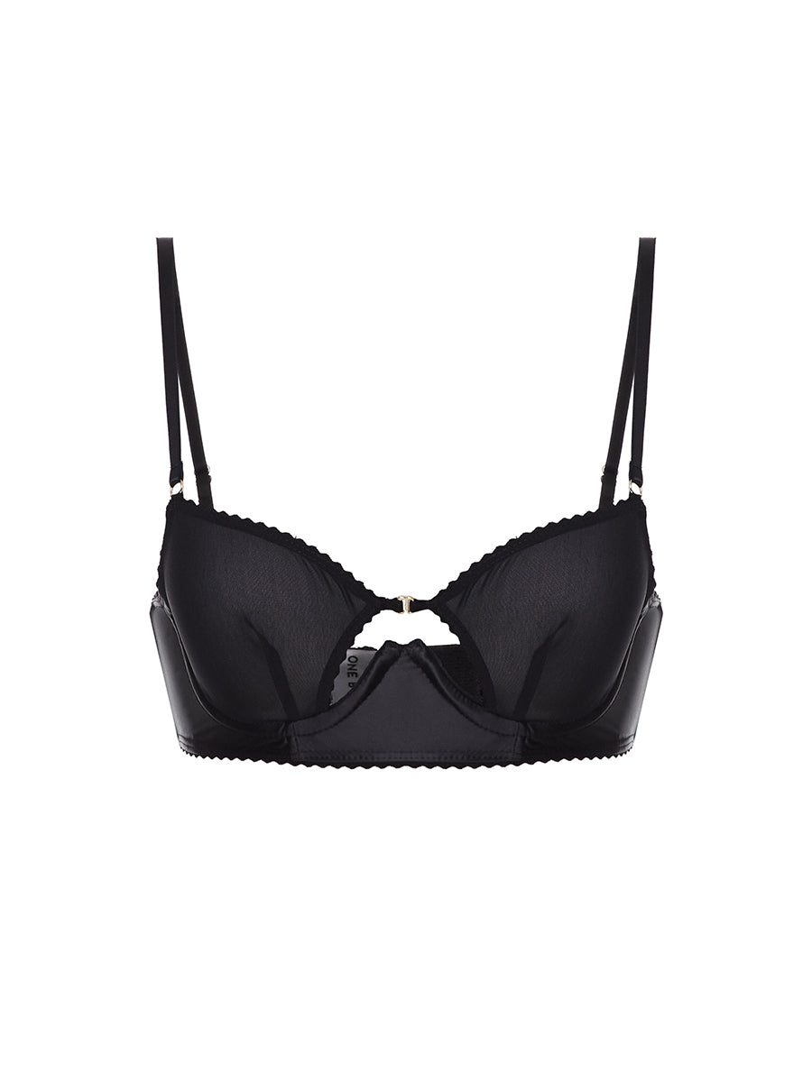 Black mesh bodice with cutout