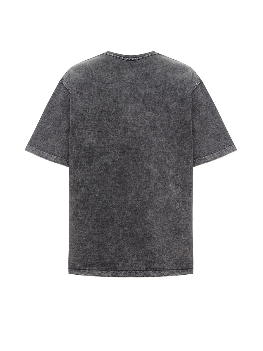 Dark gray oversize T-shirt with KYIV print