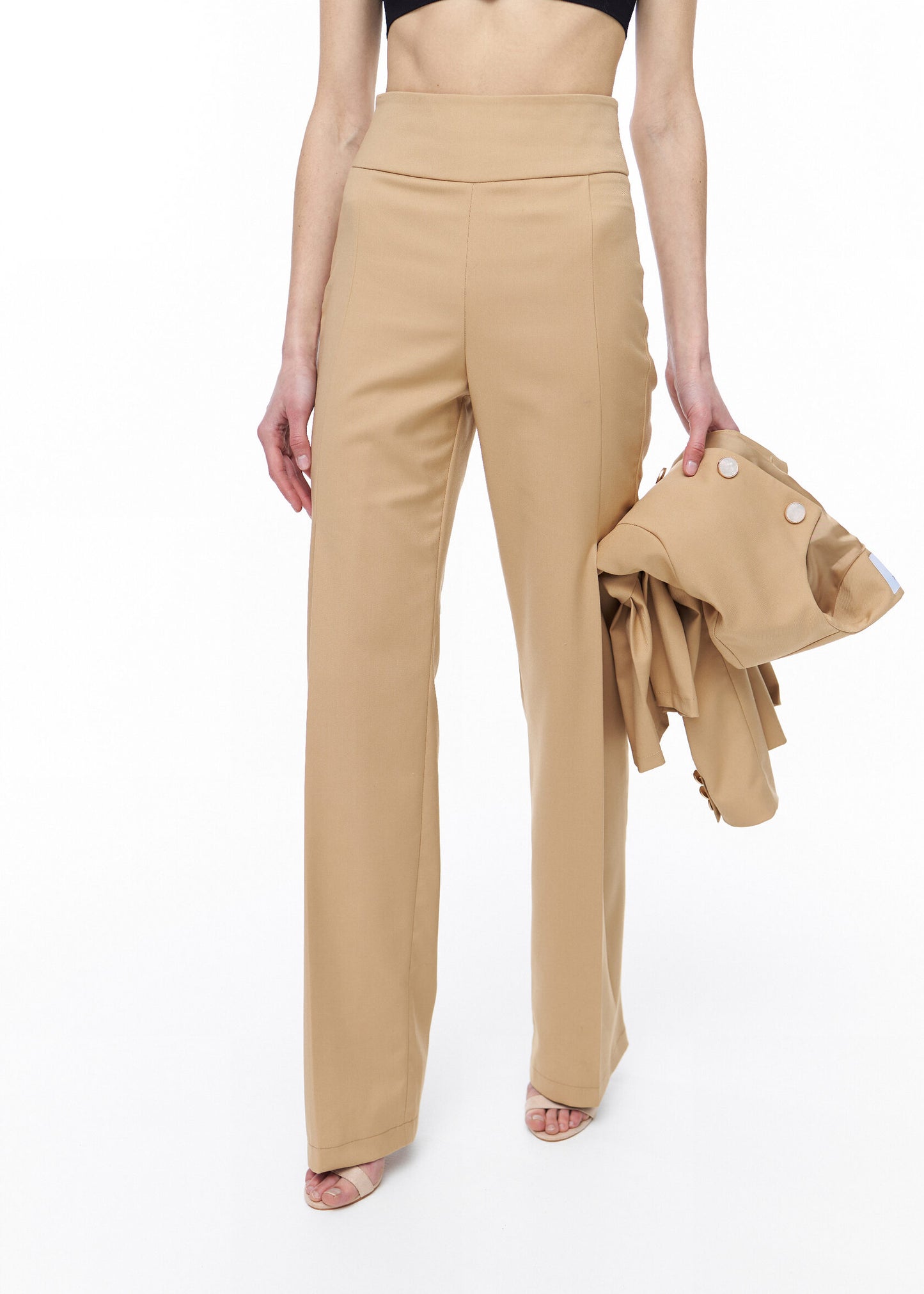 Pleated Beige Suit