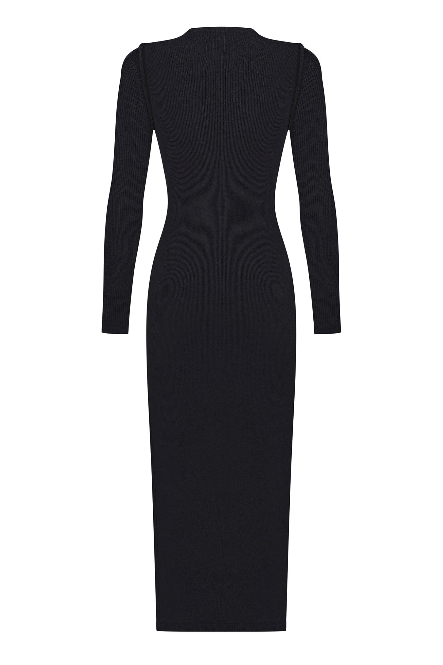 Stretched dress with shoulder cutouts