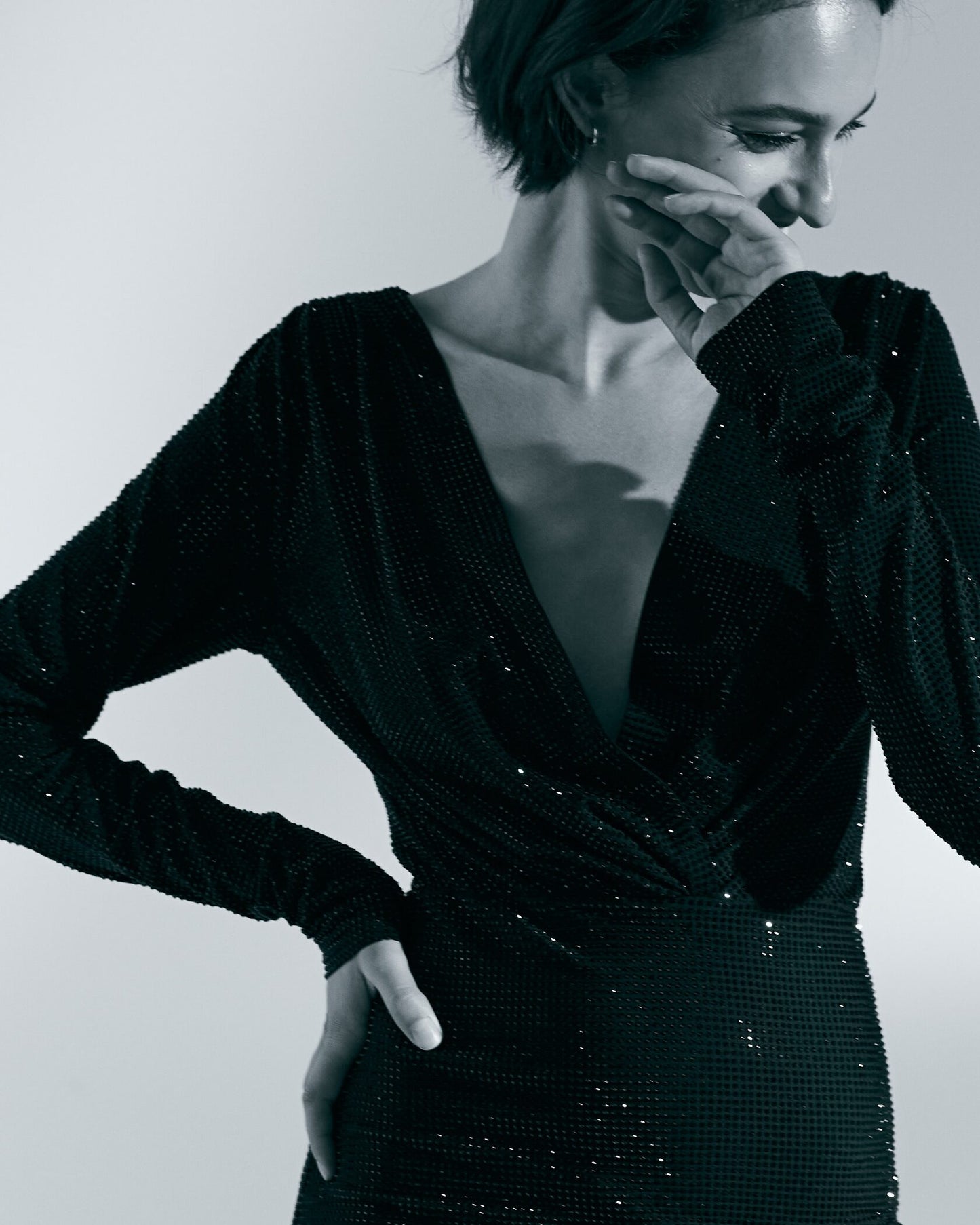 Crystal wrap dress