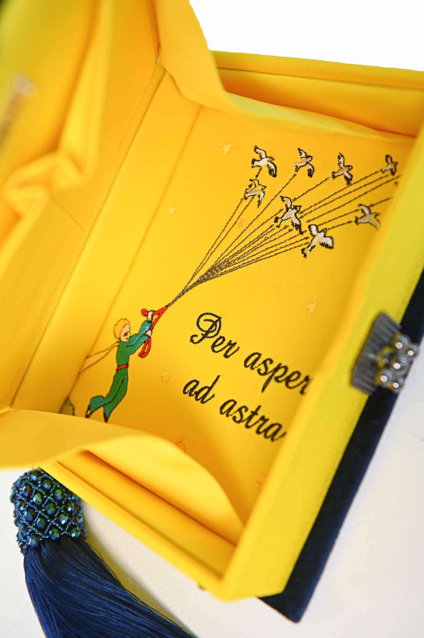 Embroidered clutch book 'Starry night'