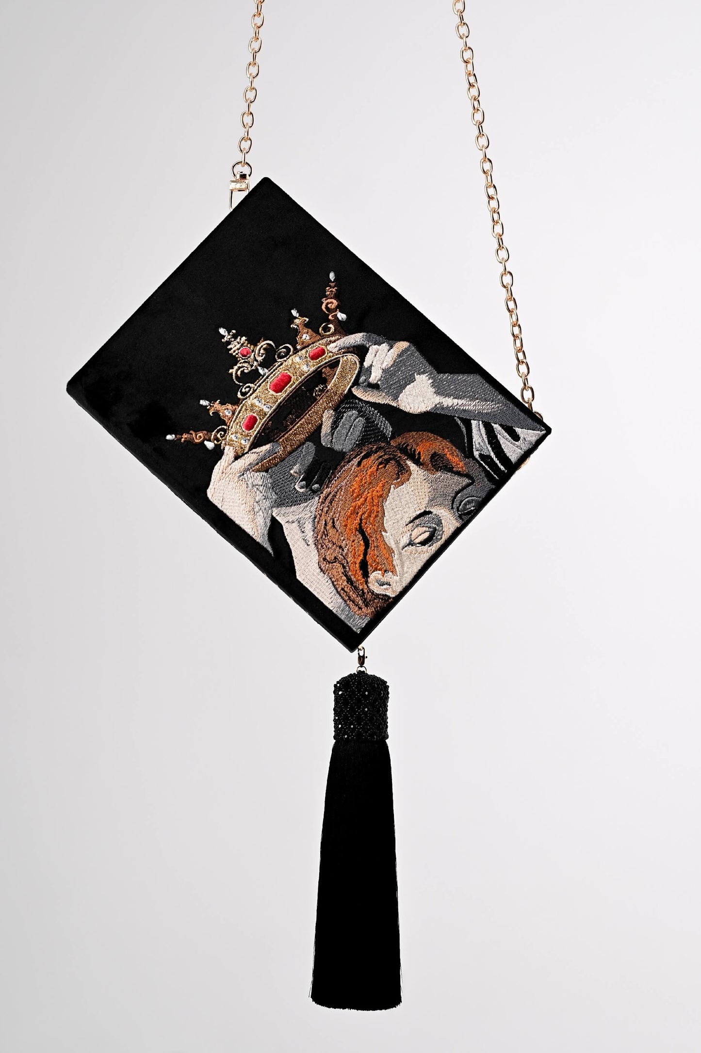 Embroidered clutch Caravaggio painting