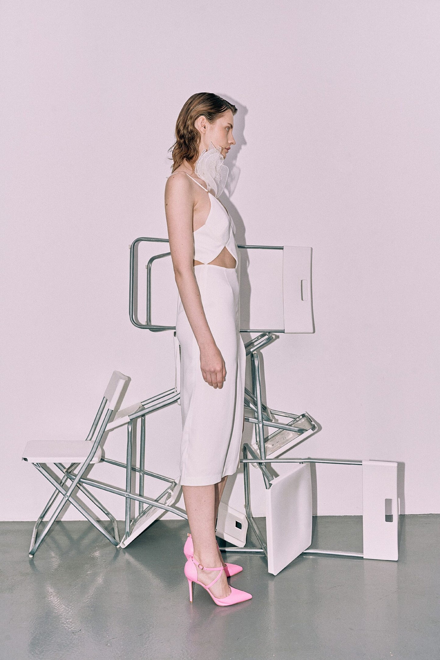 Rhombus white dress