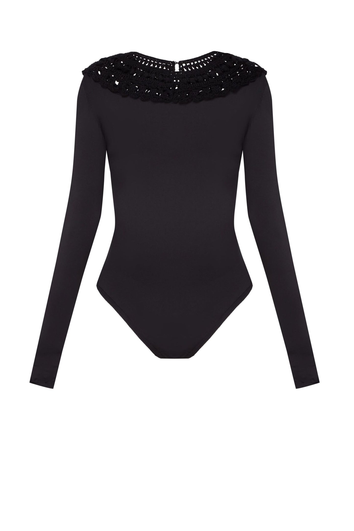 Knitted bodysuit in black color
