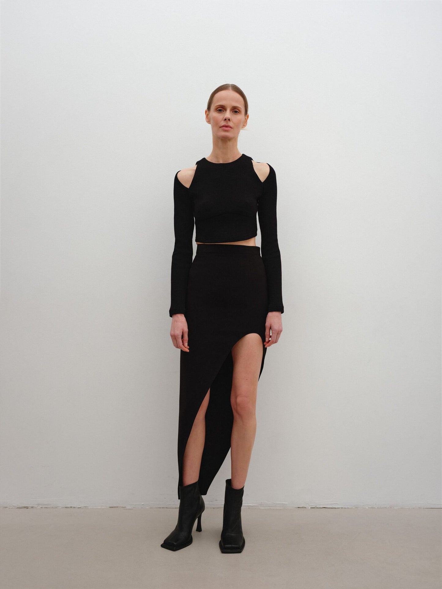 Cropped top with cut outs