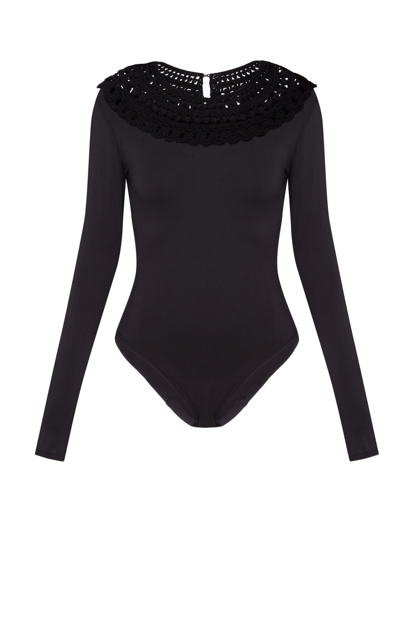 Knitted bodysuit in black color