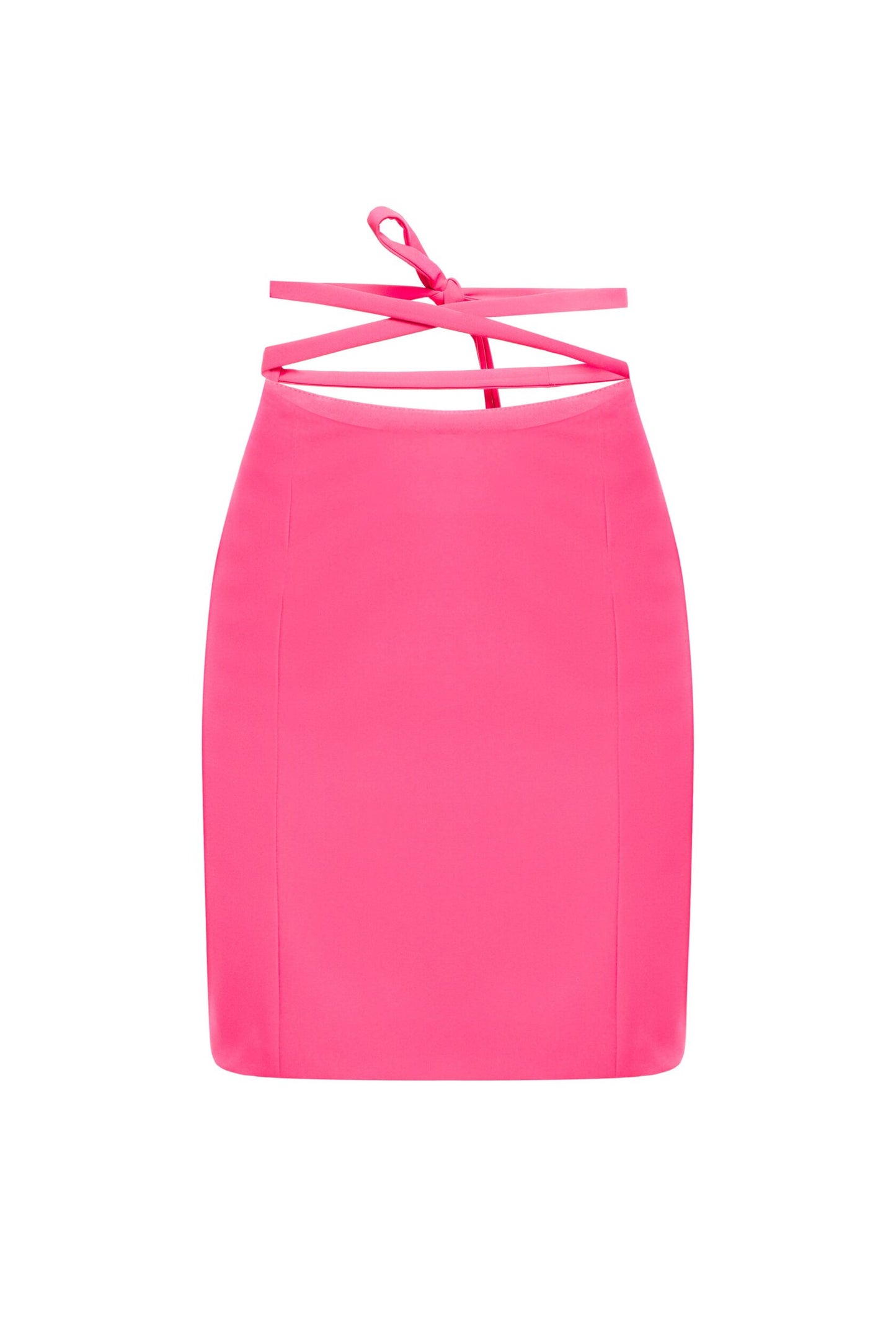 Cut-out waist mini skirt with belted