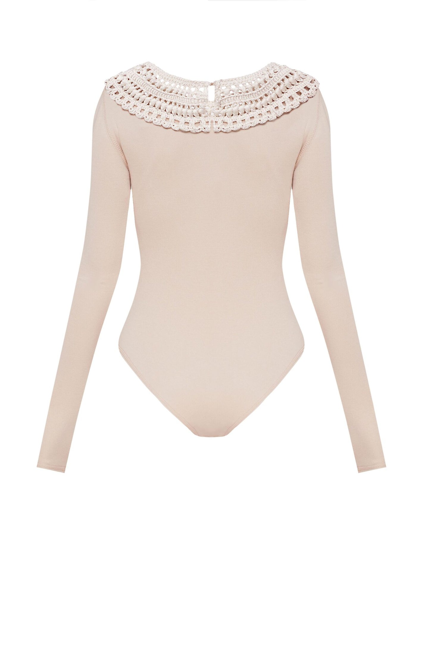 Knitted bodysuit in champagne color