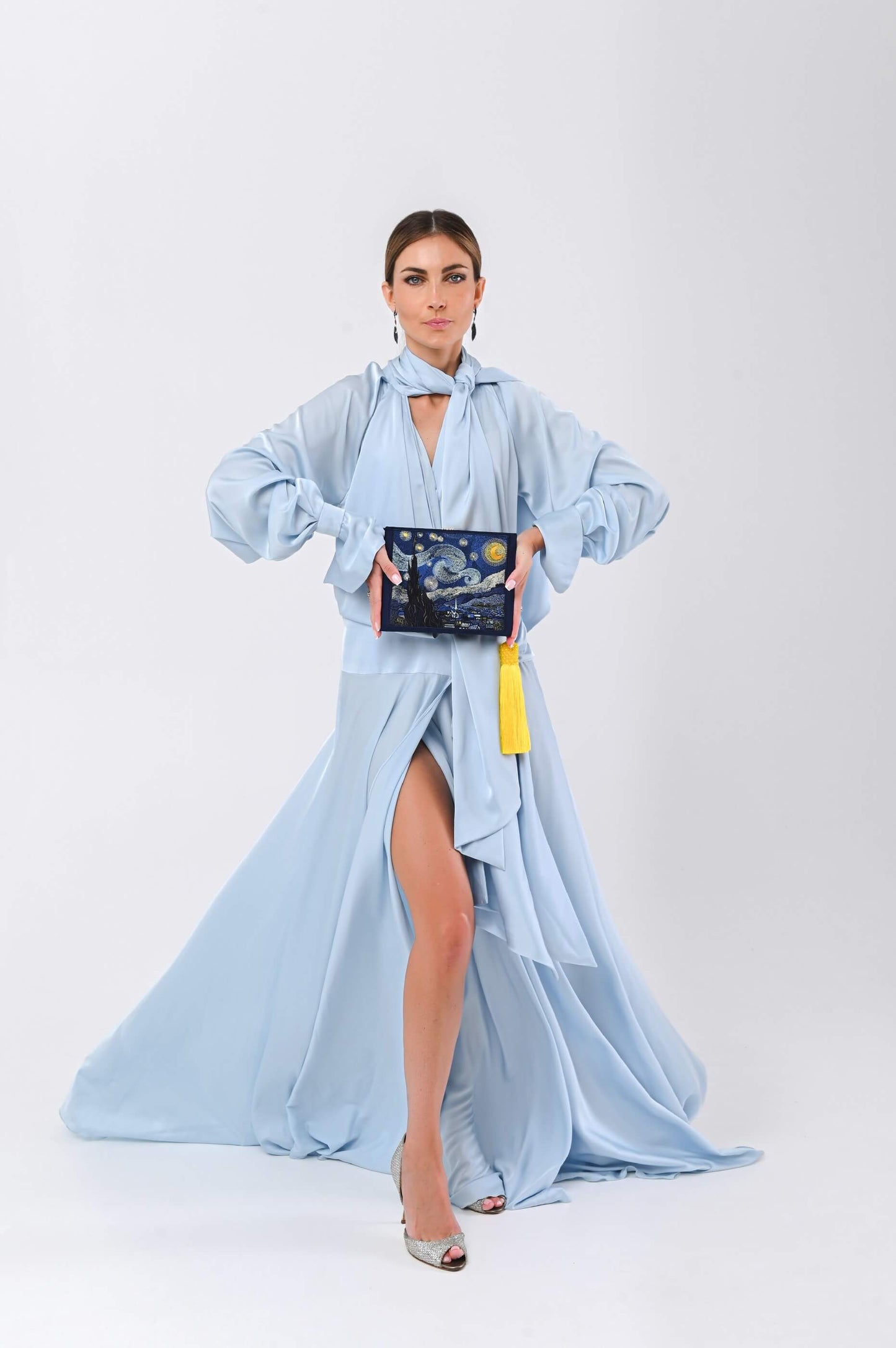Embroidered clutch book 'Starry night'