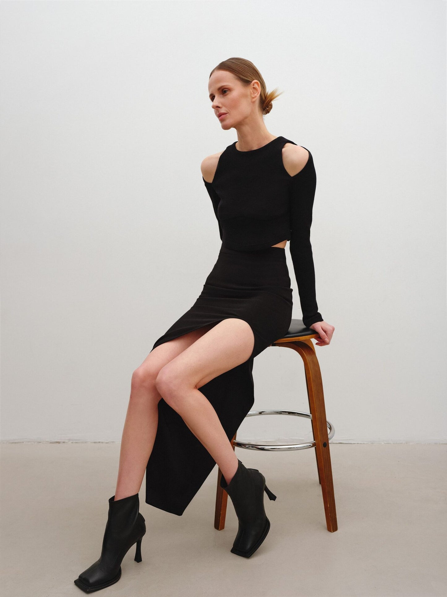 Cropped top with cut outs