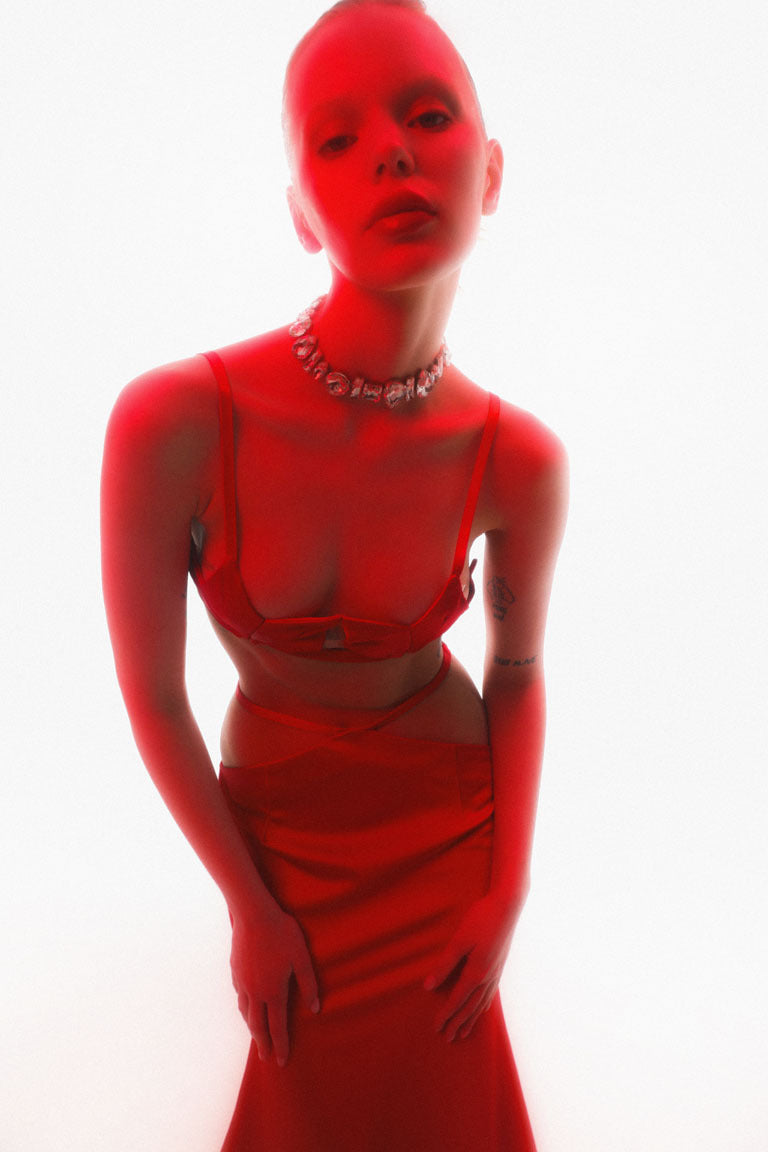 Maxi skirt with thigh cutouts