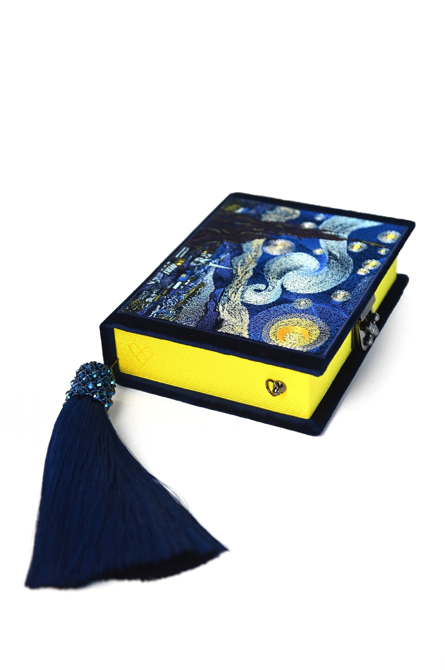 Embroidered clutch book 'Starry night'
