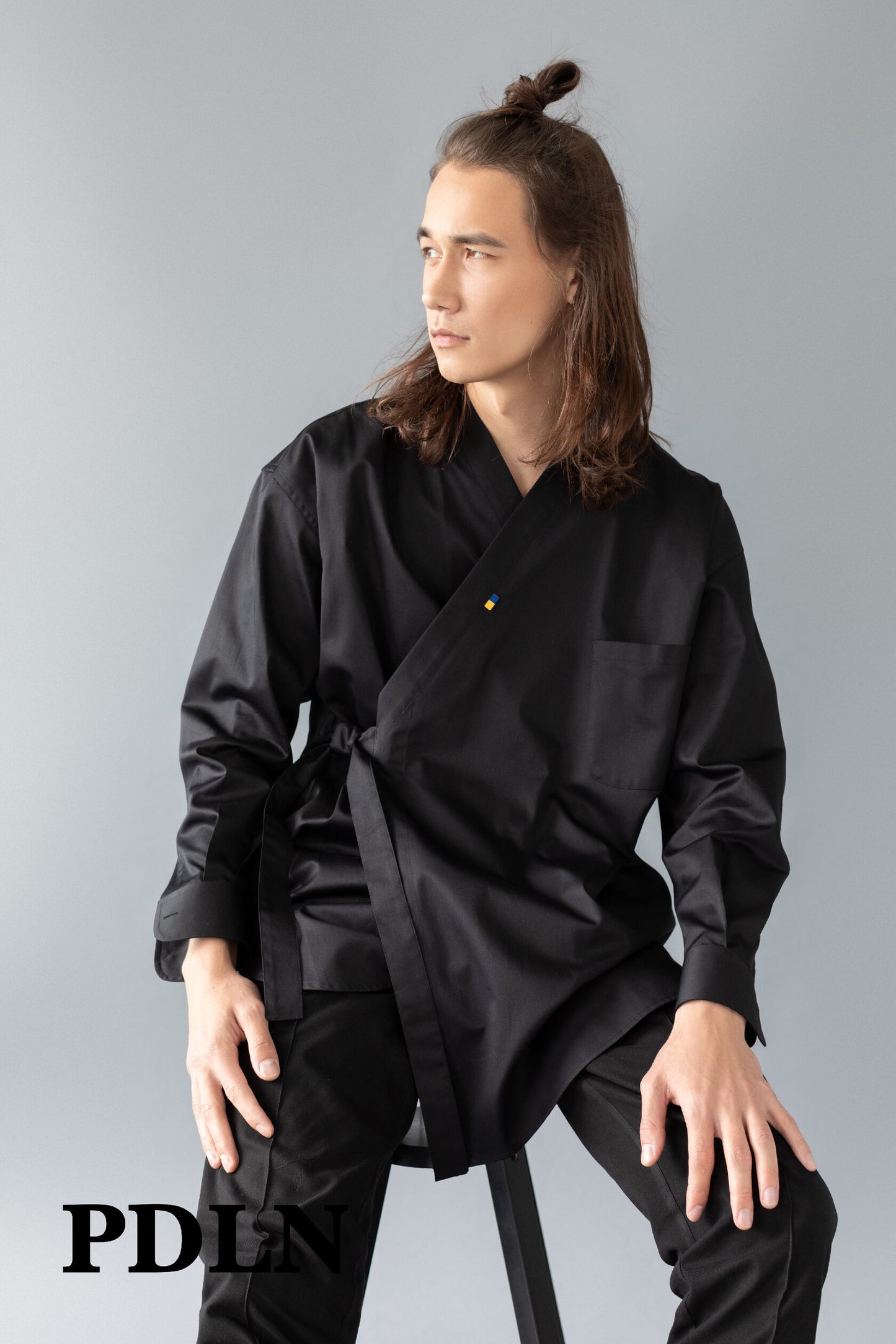 Unisex oversized cotton kimono-shirt