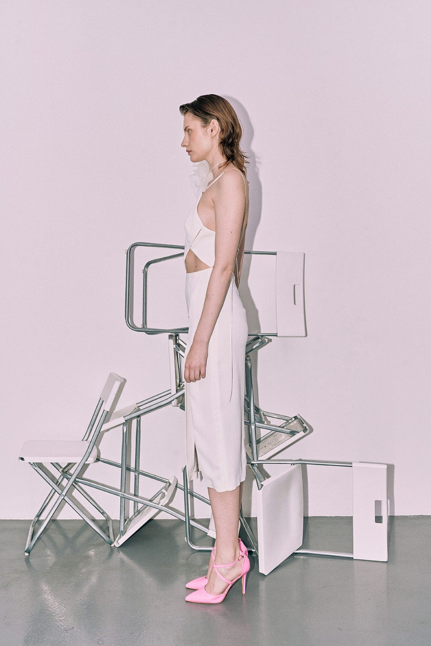 Rhombus white dress