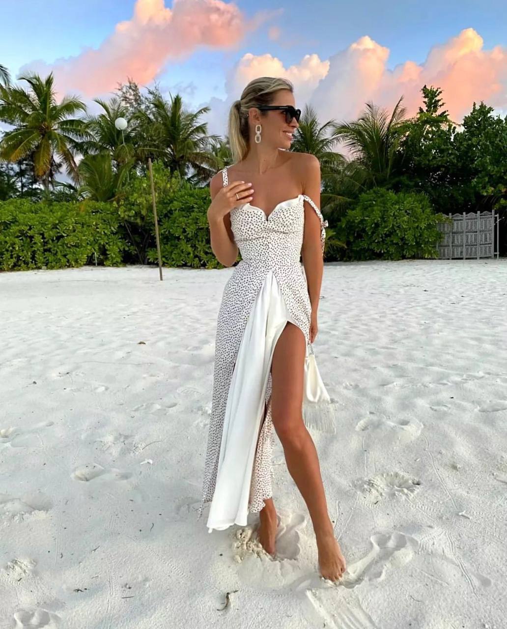 Midi dress with cutouts