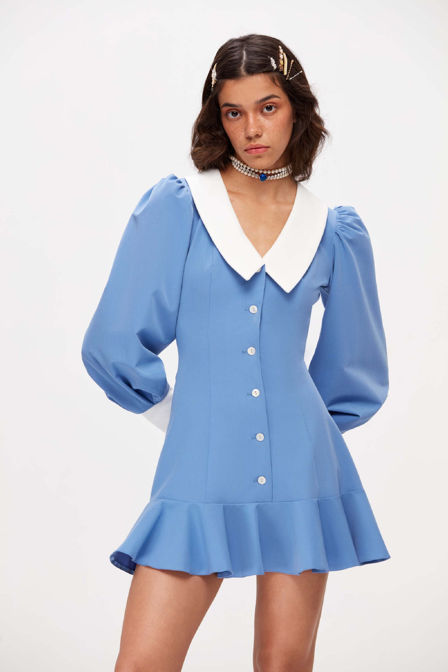 White collar dress
