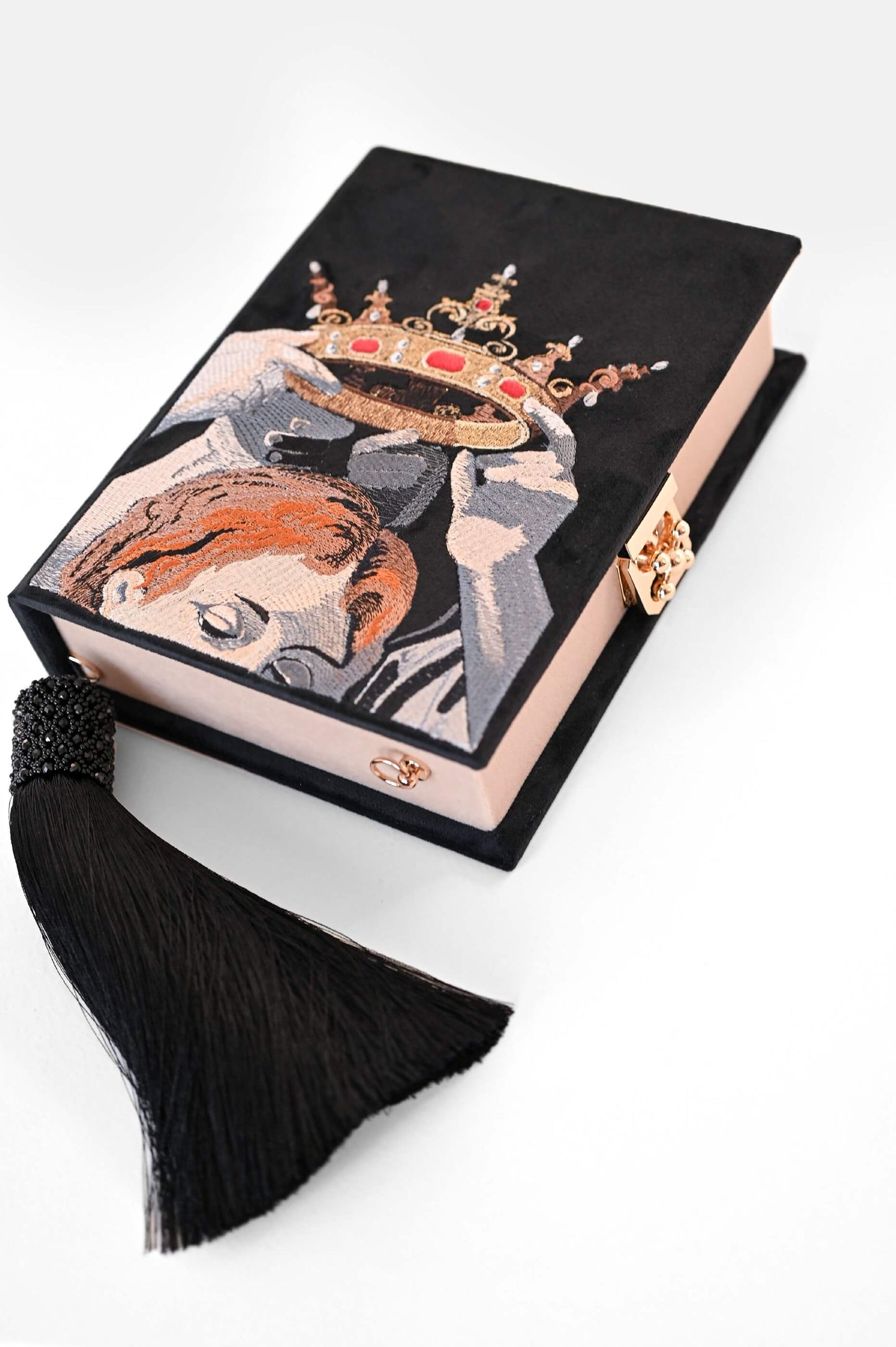 Embroidered clutch Caravaggio painting