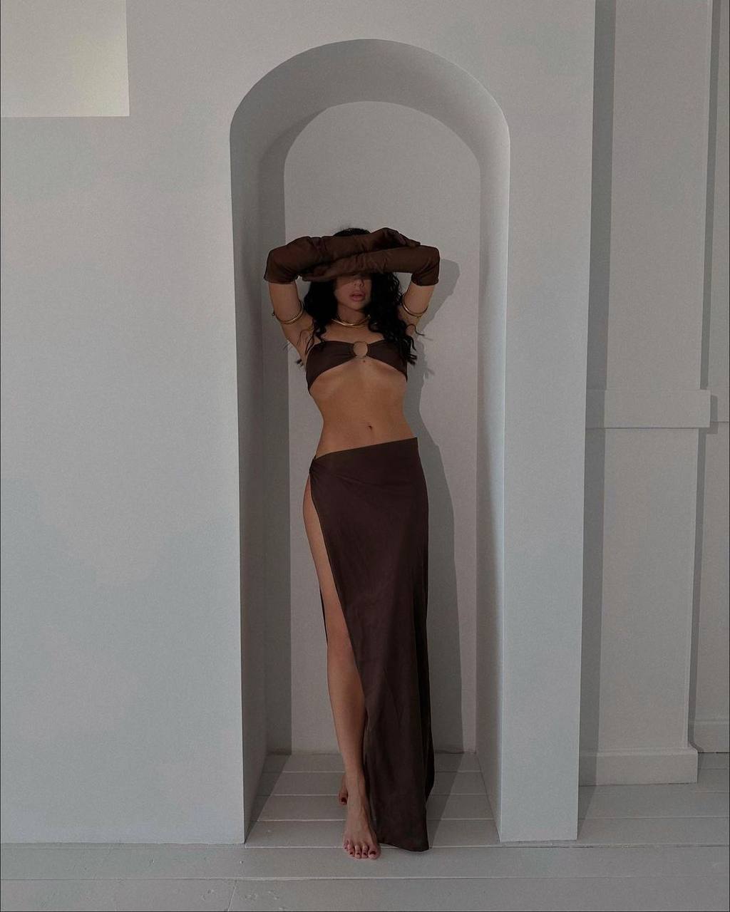 Set with a skirt and a bandeau top