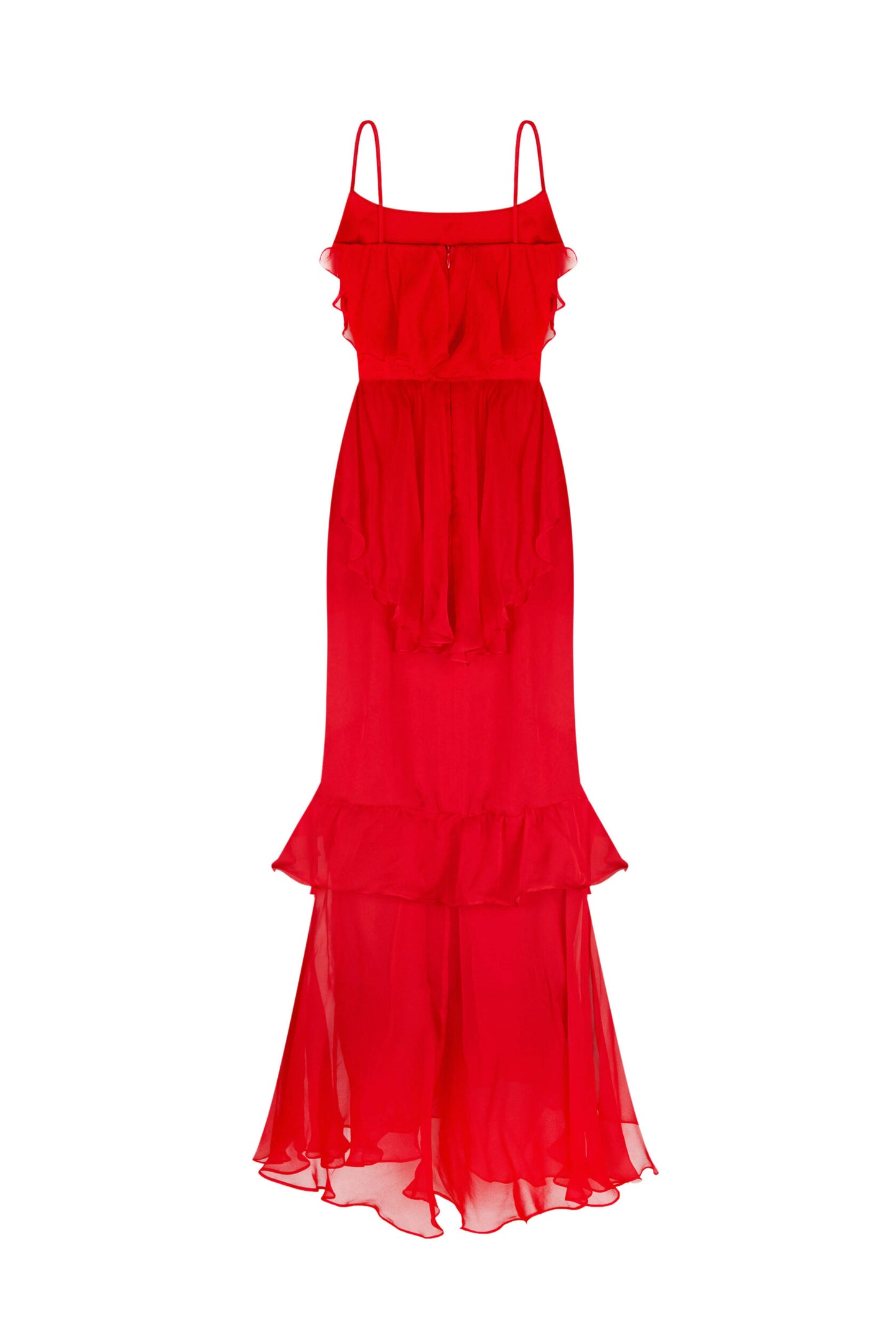 Red chiffon dress