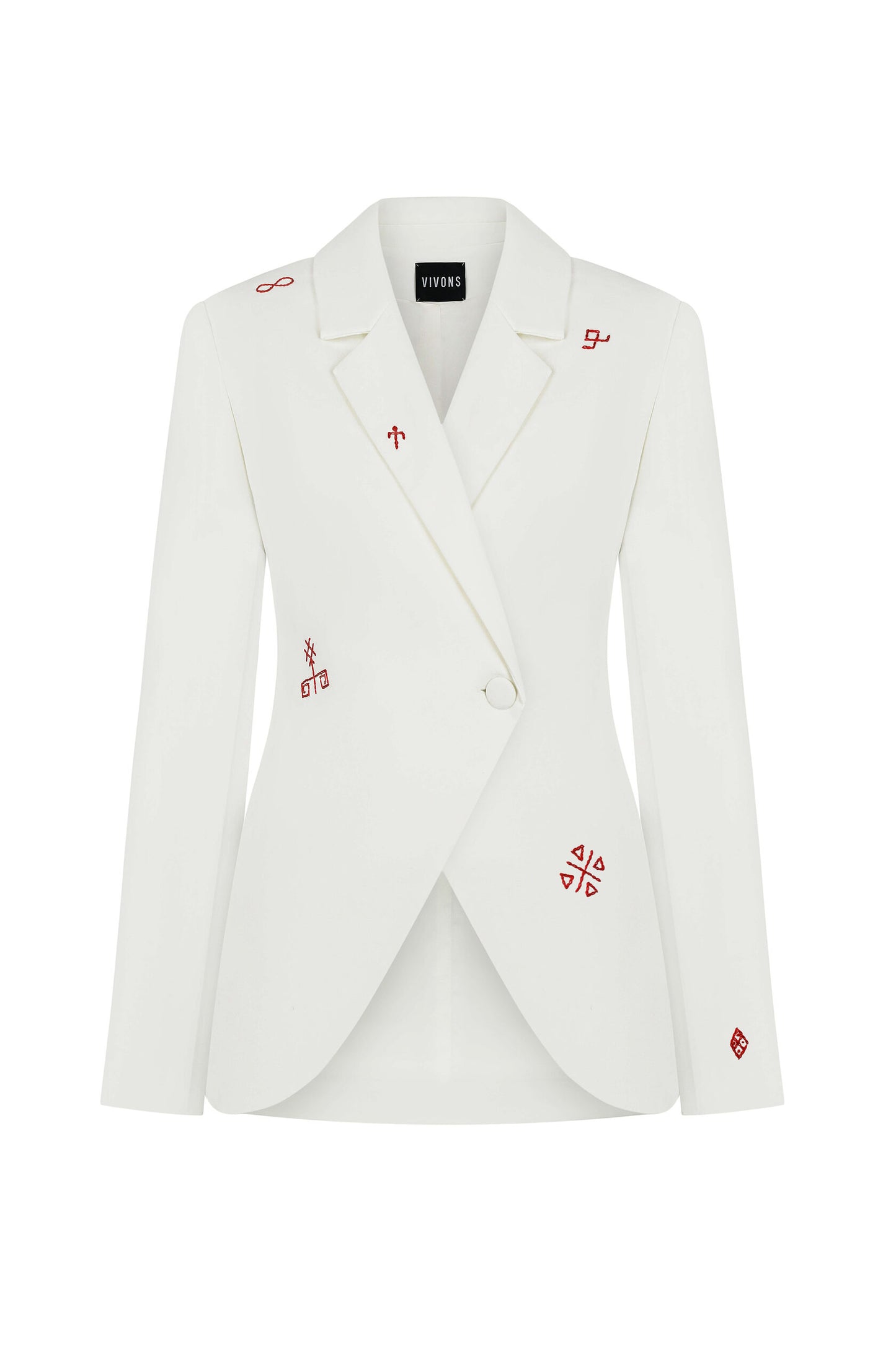 Asymmetrical embroidered jacket