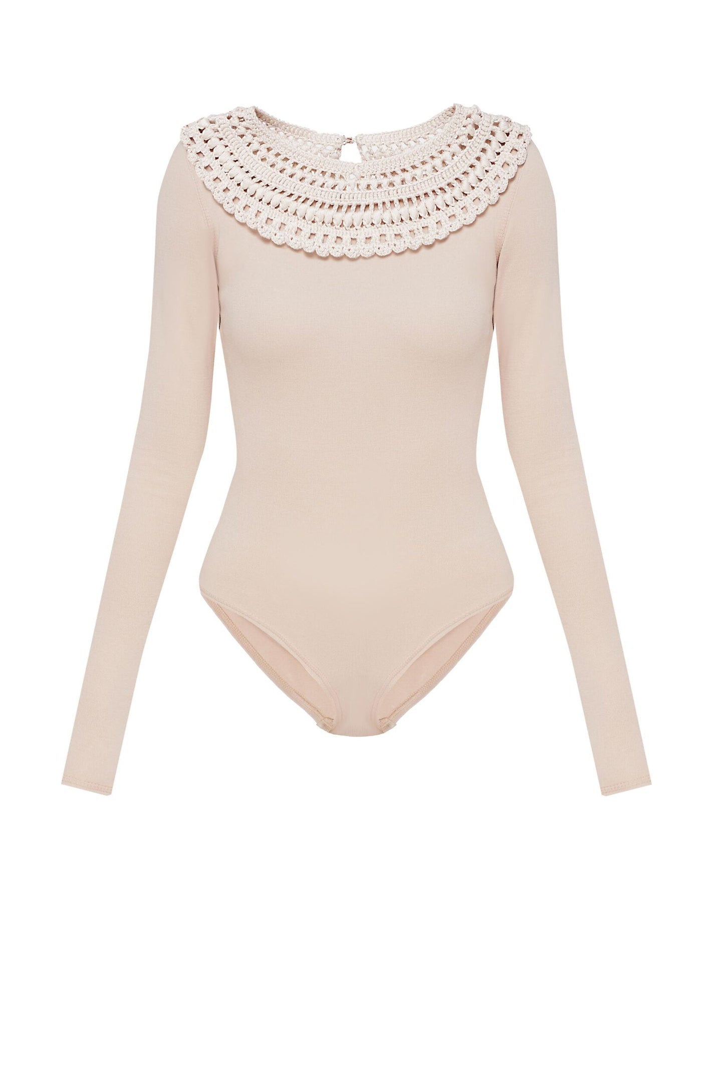 Knitted bodysuit in champagne color