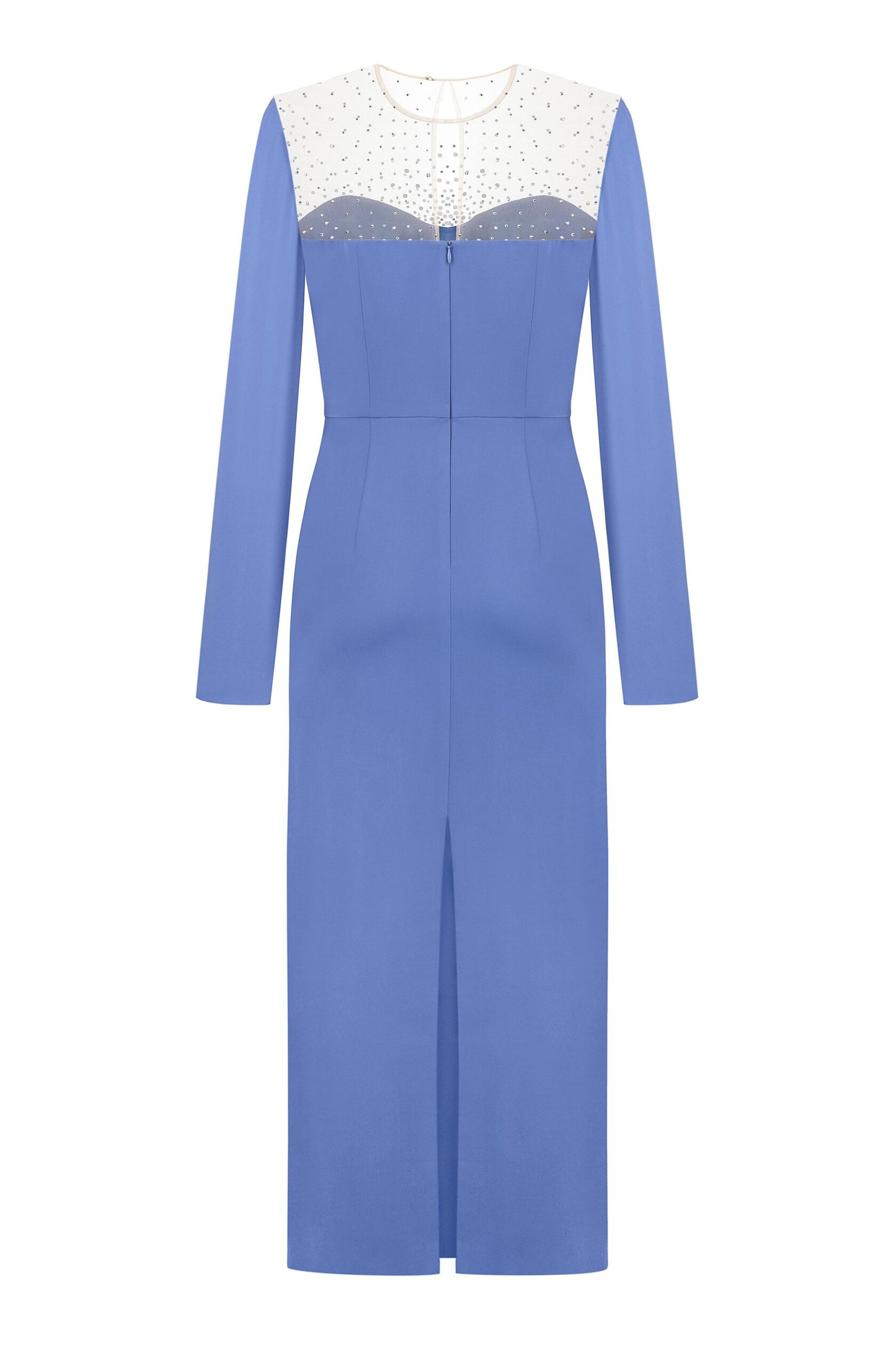 Front-slit maxi dress with crystal