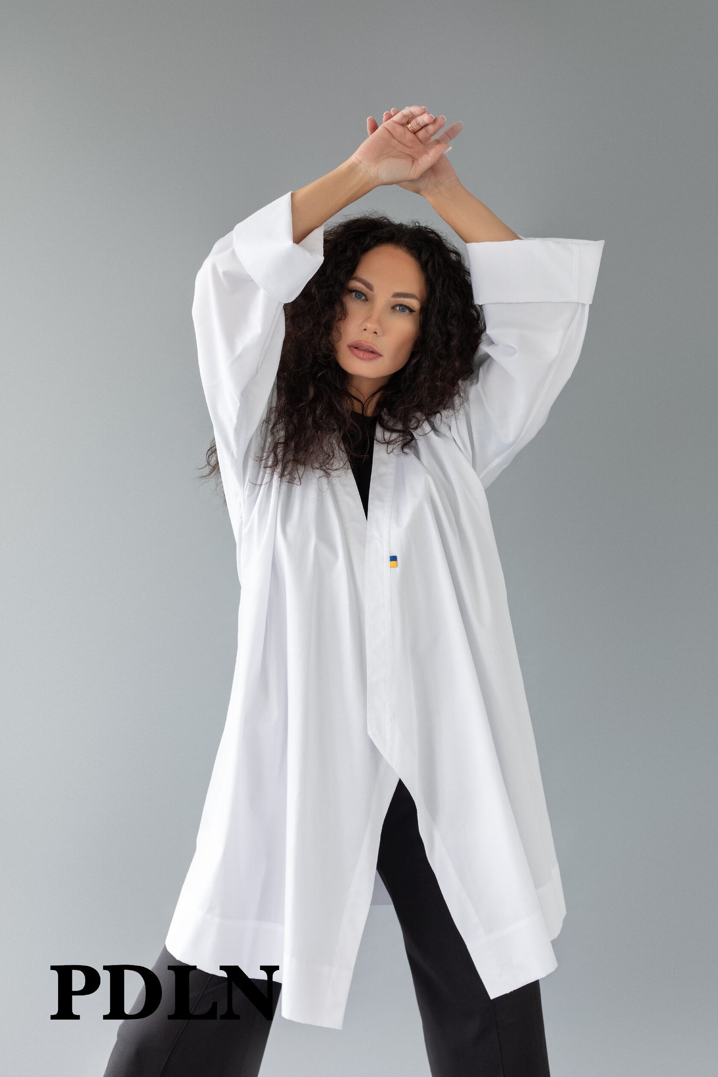 Unisex oversized cotton kimono-shirt