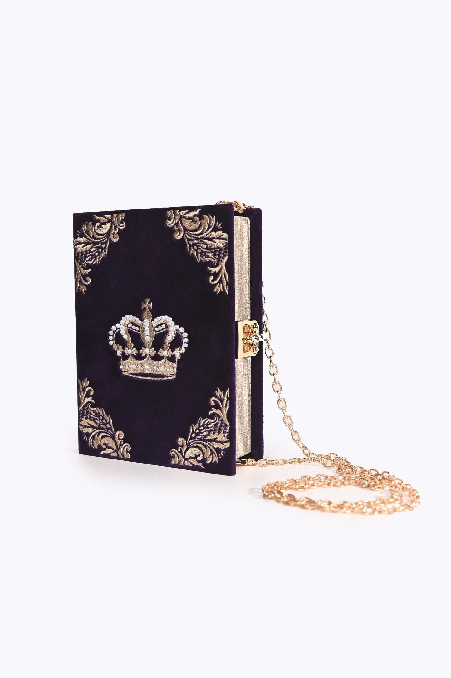 Embroidered clutch Crown