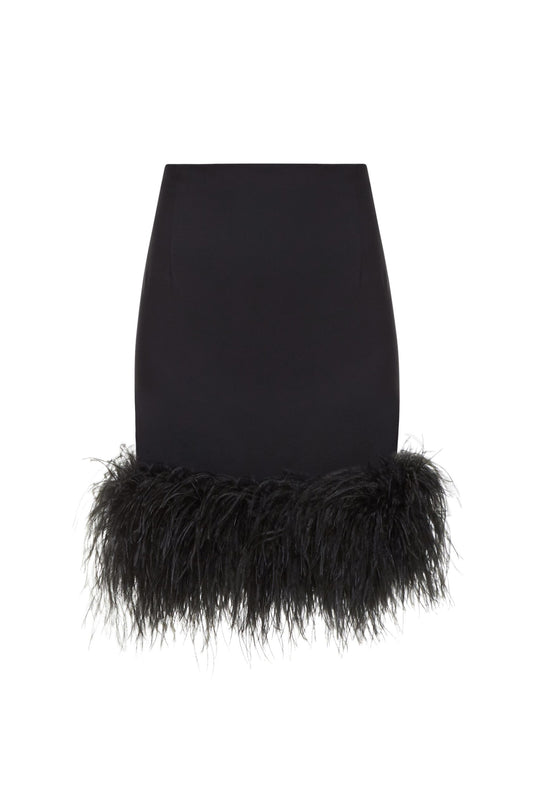 Mini skirt with feathers