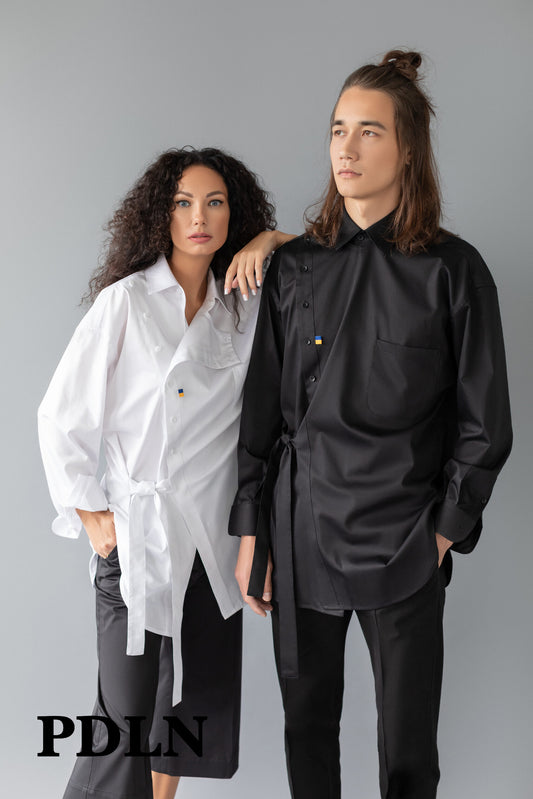 Unisex oversized cotton shirt