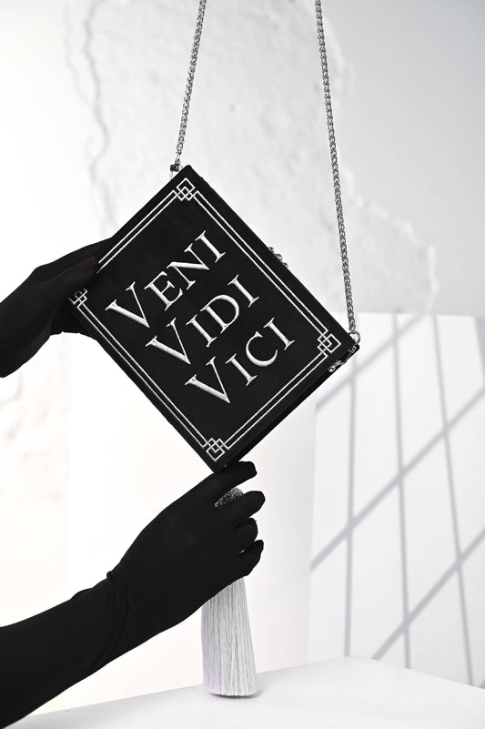 Embroidered clutch Veni Vidi Vici
