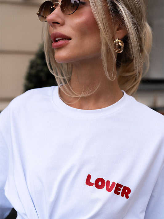 White t-shirt with lover print
