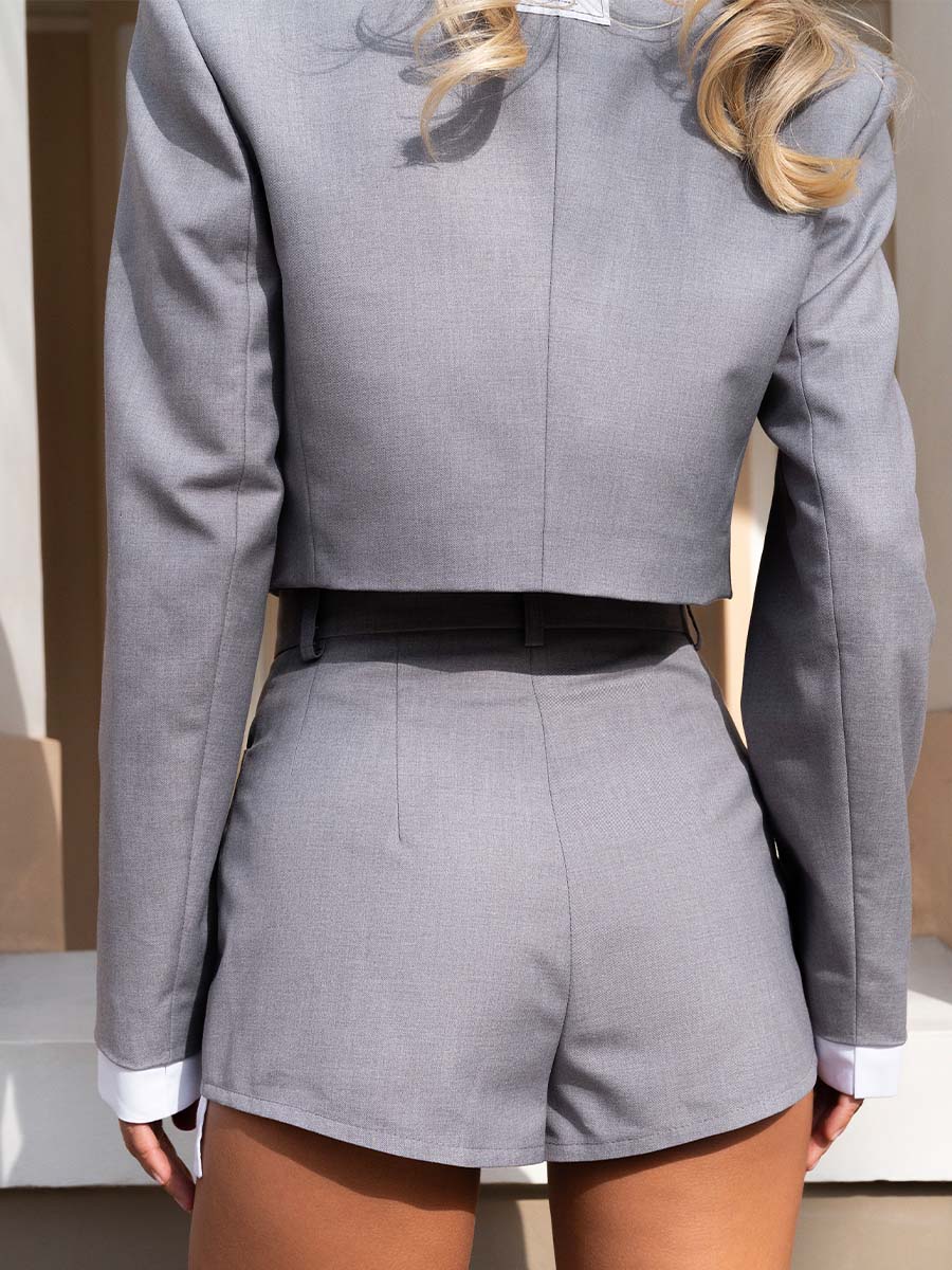 Gray suit shorts