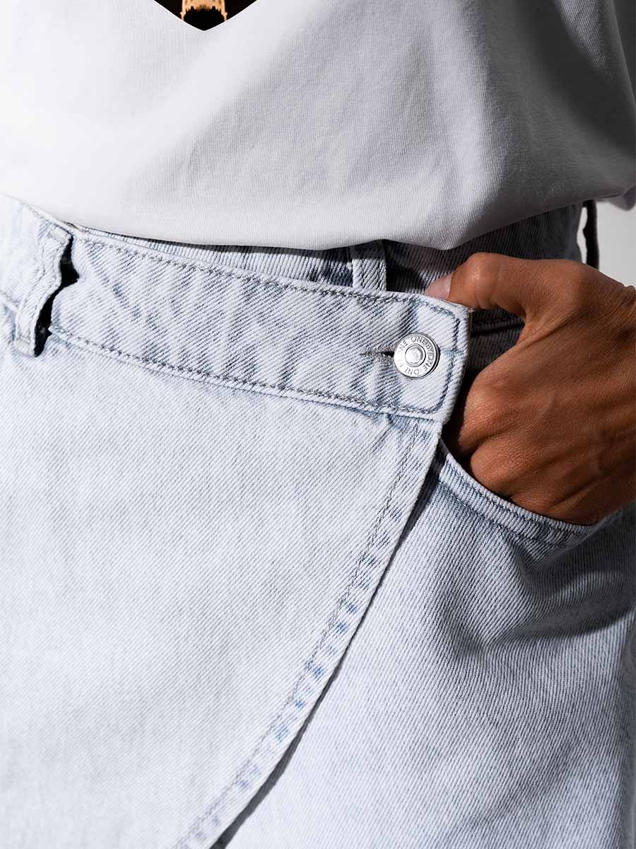 Skirt-shorts of light blue color