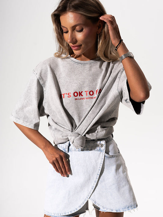 Skirt-shorts of light blue color