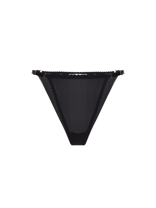 Black mesh panties with adjusters