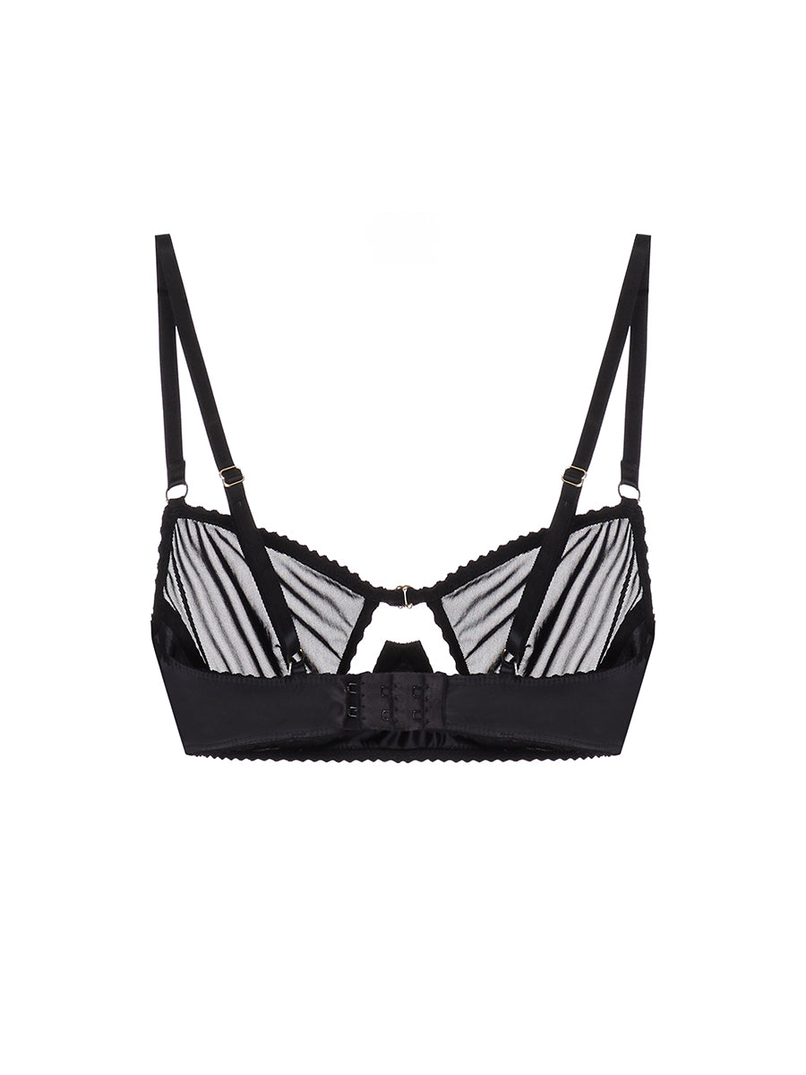 Black mesh bodice with cutout