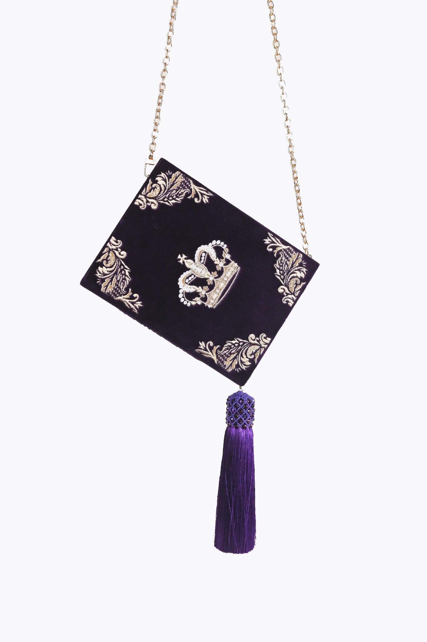 Embroidered clutch Crown