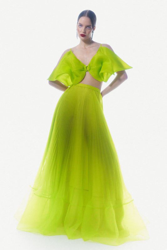 Maxi skirt in lime