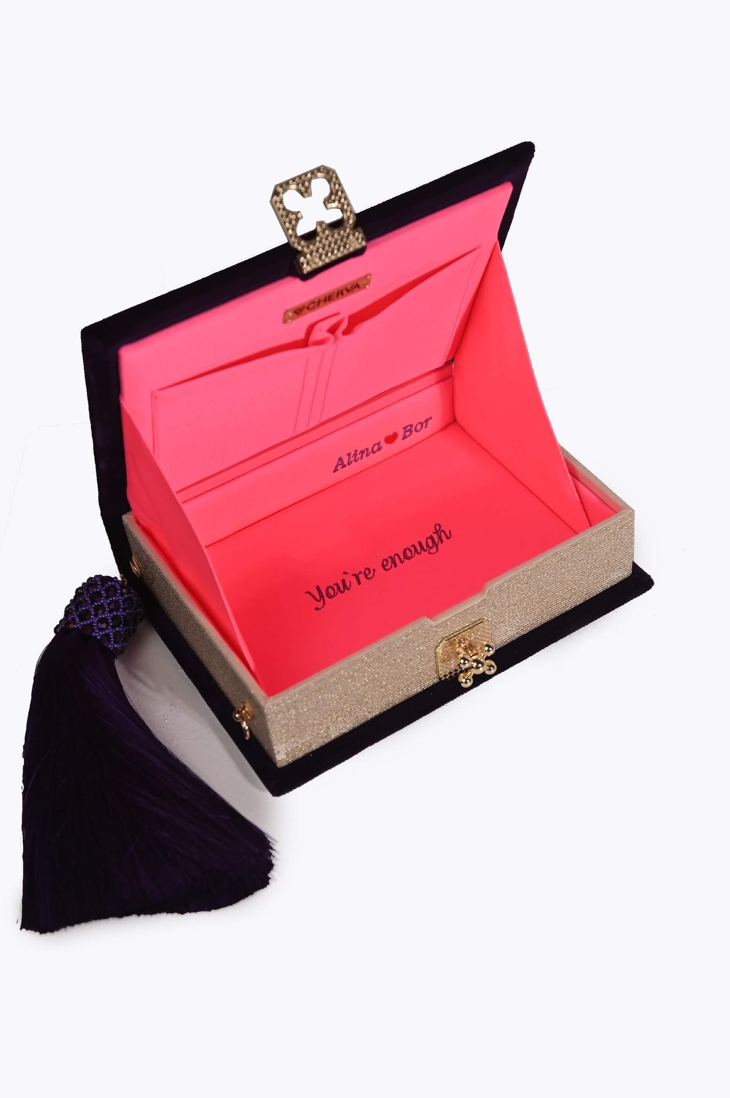 Embroidered clutch Crown