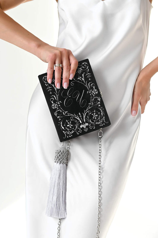 Embroidered clutch with your initials