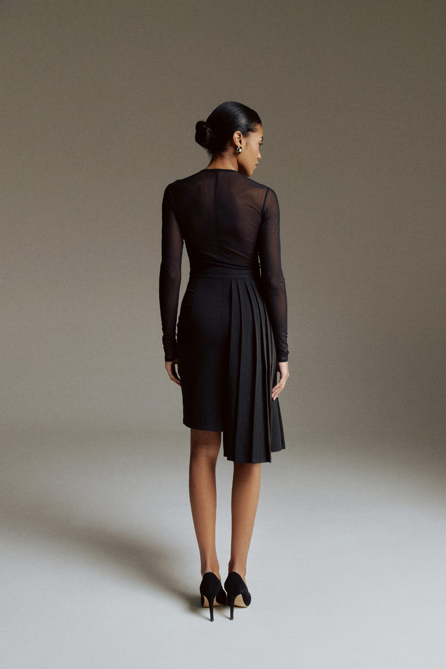 Asymmetric Pleated Skirt