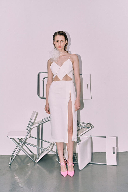 Rhombus white dress